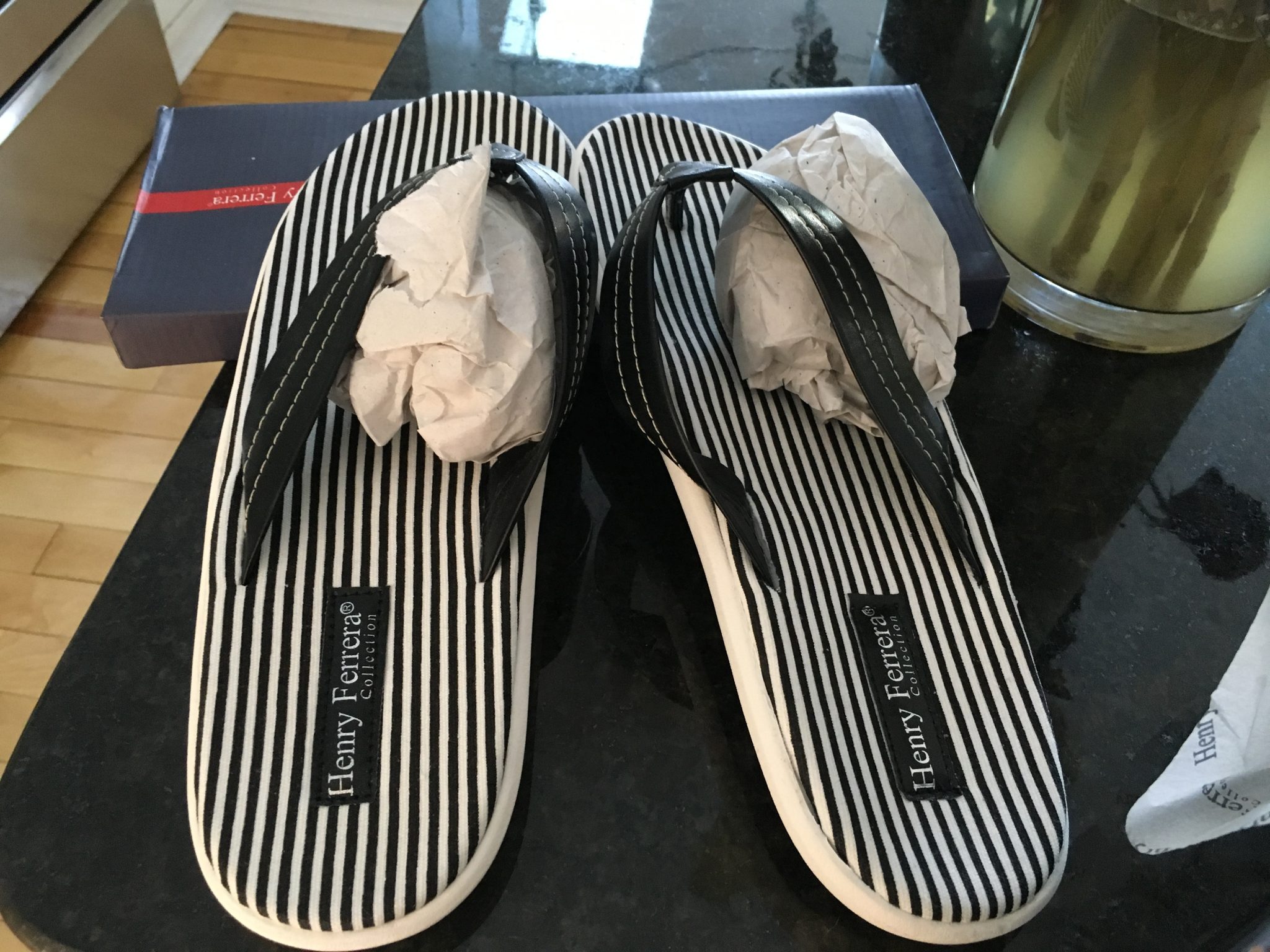 Stylish Striped Henry Ferrara Cabana Flip Flops