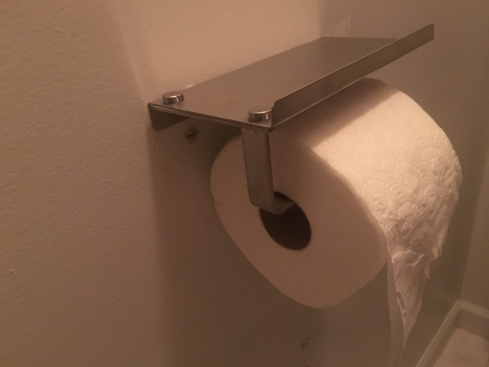 Unique Toilet Paper Holder with Cell Phone Tray