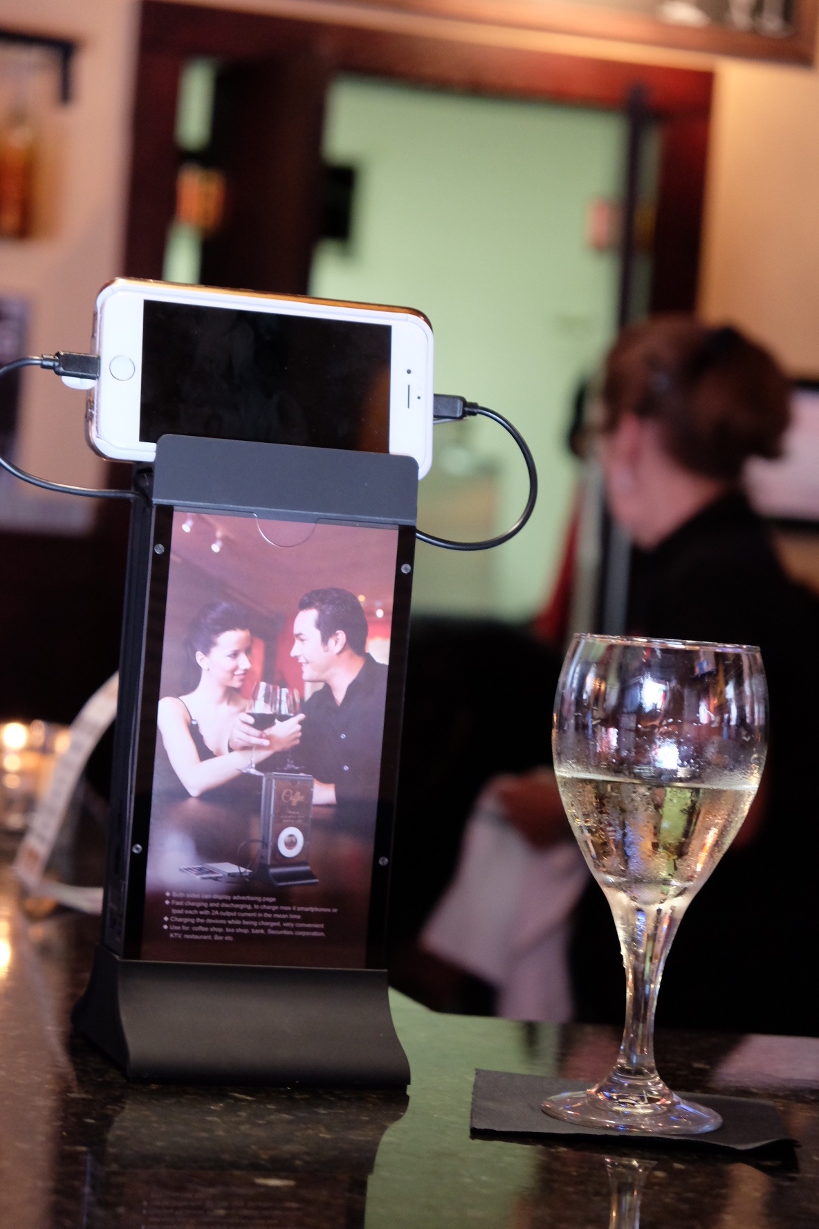 Table Tent Smartphone Power Station for Restaurants Bars