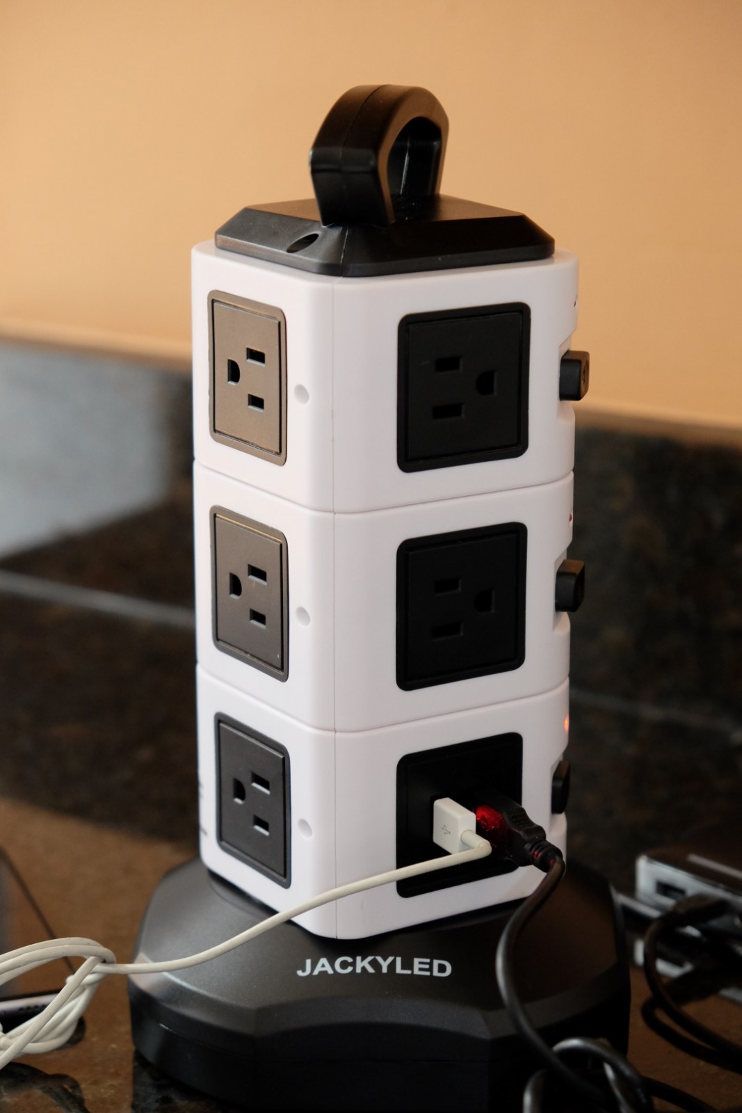 Rotating Electric Power Strip USB Plug