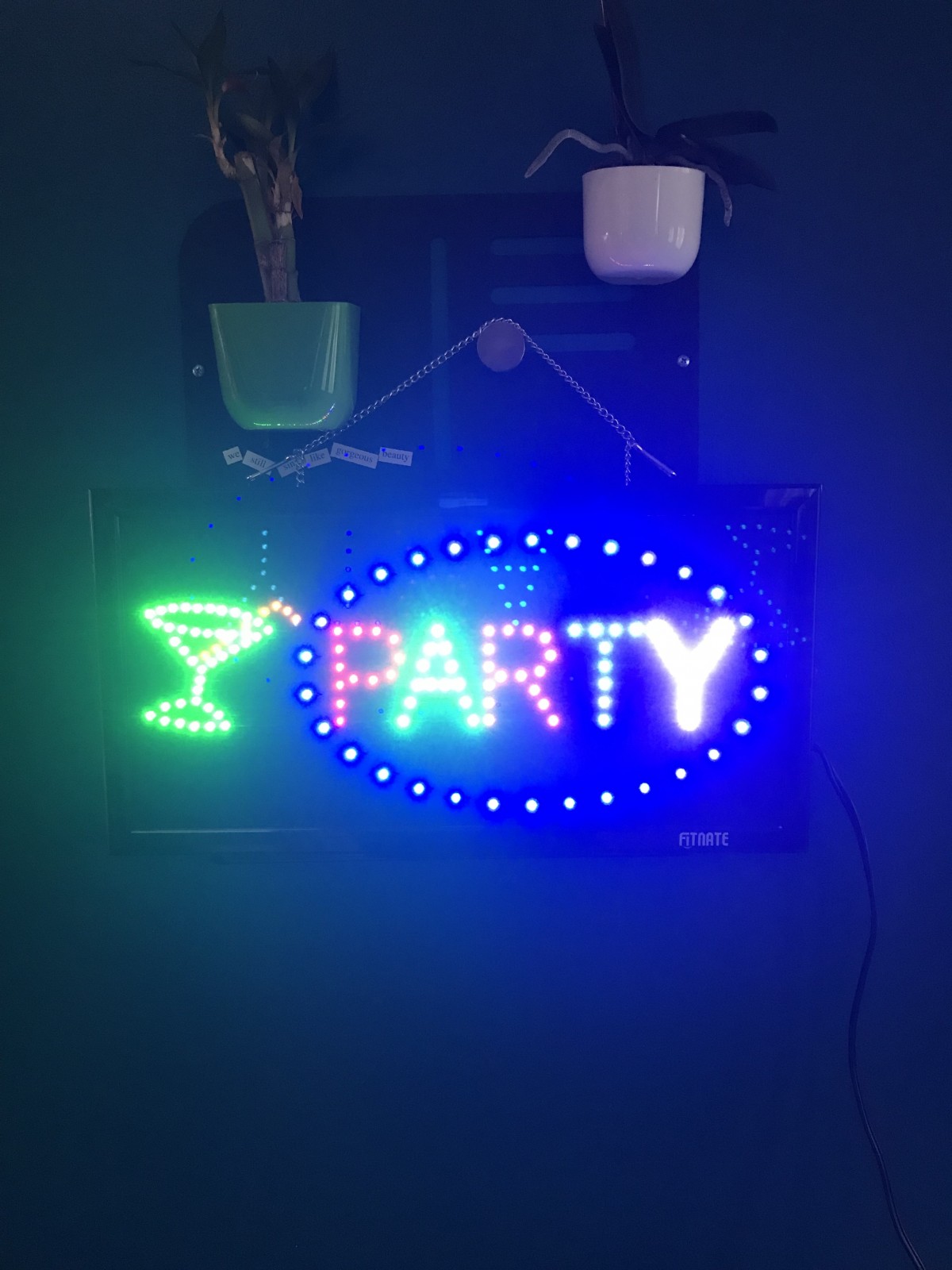 Fitnate LED Neon Party Sign Martini Glass Light